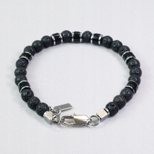 Bransoletka Męska Srebrna Prezent Dla Faceta Prezent Na Święta Lawa Onyks na Arena.pl