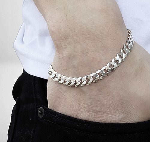 Bransoletka Srebrna Pancerka 925 Pełna Diamentowana 7,50 mm Grawer Gratis na Arena.pl