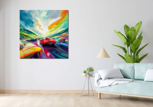 Obraz 100x100cm Wyścig Przy Barwach na Arena.pl