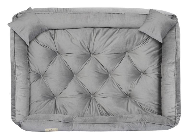 Legowisko dla psa kojec 115x95 cm welur szary Indygosklep.pl zdjęcie 3