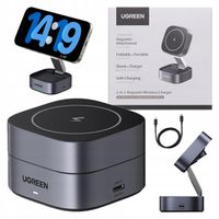 Ładowarka indukcyjna UGREEN Qi 2w1 W256 20W + kabel USB-C do USB-C 1m