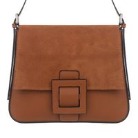 VERA PELLE torebka skórzana duża listonoszka na ramię V506 camel