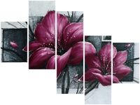 100 75CM OBRAZ 5 ELEM MAKOWY DUET ŚCIENNY