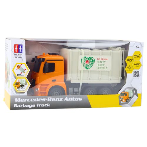 Mercedes-Benz Antos Śmieciarka Zdalnie Sterowana RC Pomarańczowa 1:26 na Arena.pl