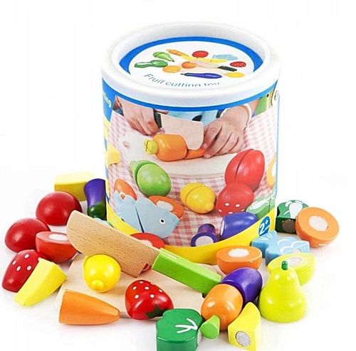 Drewniane Warzywa Owoce do Krojenia Zestaw na Rzep Montessori Klocki Puzzle na Arena.pl