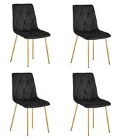 Krzesło tapicerowane velvet LIBRA czarne złote nogi kuchni salonu x4