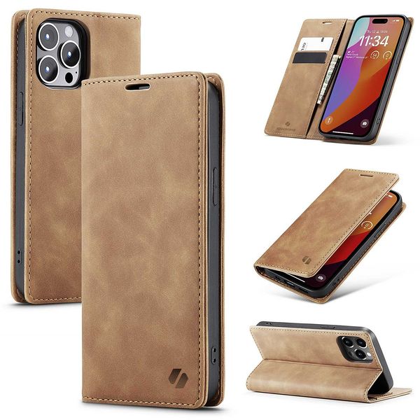 Spacecase Wallet Iphone 15 Pro Light Brown zdjęcie 11