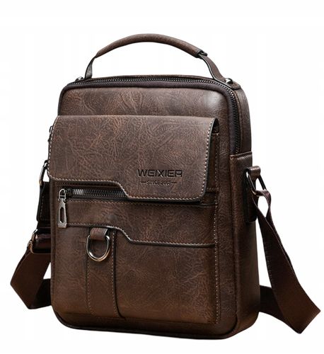 SASZETKA MĘSKA NA RAMIĘ DO RĘKI TORBA KIESZEŃ LISTONOSZKA BRĄZ CZARNY na Arena.pl