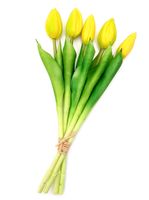 TULIPAN SILIKONOWY SZTUCZNE TULIPANY BUKIET 5 sztuk 28 cm ŻÓŁTE
