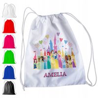 WOREK PLECAK SPORTOWY NA WF DLA DZIECI - KSIĘŻNICZKI + IMIĘ! ARIEL MULAN