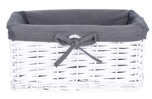 Koszyk wiklinowy 30x20x15 cm - biało-szary na Arena.pl