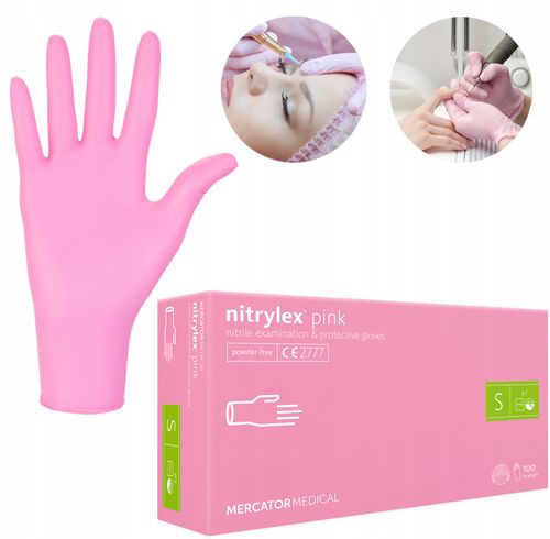 Rękawice Nitrylowe 100 szt. 7-S Nitrylex Pink na Arena.pl