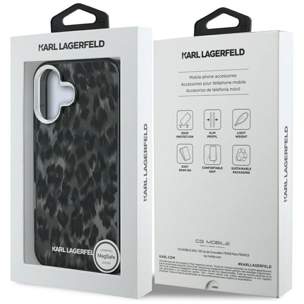 etui karl lagerfeld iml leopard pattern  magsafe do iphone 16 czarny zdjęcie 8