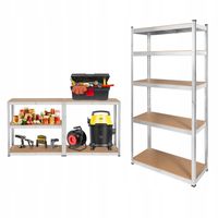 Regał Metalowy Magazynowy 2W1 5 Półek Garażowy 205X120 X45Cm 875Kg Rebel