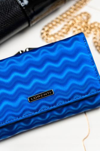 skórzany portfel damski na bigiel i zatrzask ze wzorem fal - lorenti na Arena.pl