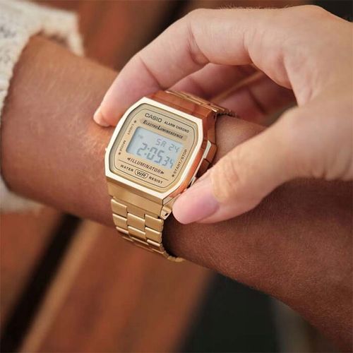 ZŁOTY ZEGAREK UNISEX CASIO RETRO A168WG-9W - KLASYKA + PUDEŁKO na Arena.pl