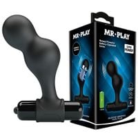 mr. play silicone anal plug, 10 functions of vibration black