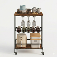 Szafka mobilna na kółkach 60 cm rustykalny brąz wózek kuchenny loft