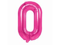 Balon foliowy "cyfra 0", ciemno różowa, 100 cm [balon na hel]