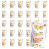 MOKRA KARMA DLA PSA TufTuf SASZETKA MIELONKA KURCZAK MARCHEWKA 30x500G