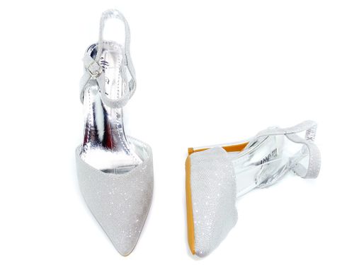 Srebrne szpilki błyszczące z paskiem 36 na Arena.pl