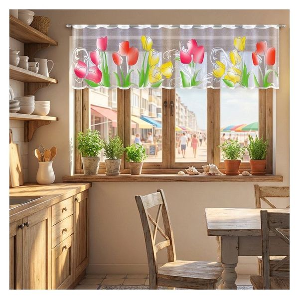 Firanka Tulipany wysokość 50 cm DomoweTekstylia | WN266T 050 zdjęcie 6