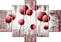 105CM 150CM ZEGAR 5 ELEM ABSTRAKCYJNE DMUCHAWCE CZERWIENI DRUK OBRAZ