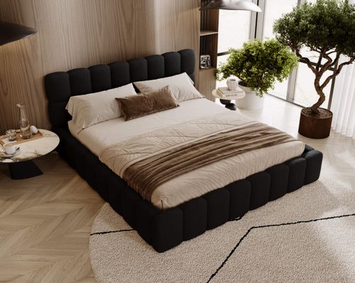 Łóżko tapicerowane Aura 160x200 czarne na Arena.pl