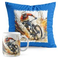 ZESTAW KUBEK + PODUSZKA NIEBIESKA - ROWER BMX MTB SPORT
