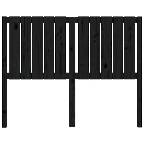 Wezgłowie łóżka, czarne, 125,5x4x100 cm, lite drewno sosnowe na Arena.pl