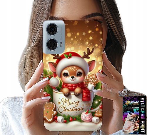 ETUI DO MOTOROLA G34 5G - RENIFEREK SŁODKI RENIFER ŚWIĄTECZNE WZÓR na Arena.pl