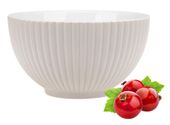 Miseczka miska porcelanowa 590 ml beżowa jasna kaszmirowa ryflowany wzór