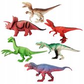 ZESTAW ZABAWKOWYCH DINOZAURÓW FIGURKI ZABAWKI DINOZAUR DLA DZIECI 6 szt.