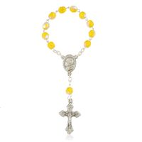 Różaniec dziesiątka żółte koraliki