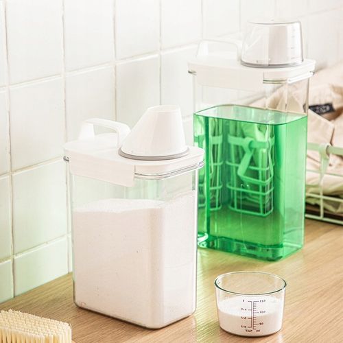 POJEMNIK NA PROSZEK DO PRANIA Z MIARKĄ PŁYN DO PŁUKANIA PUDEŁKO 1100ml na Arena.pl