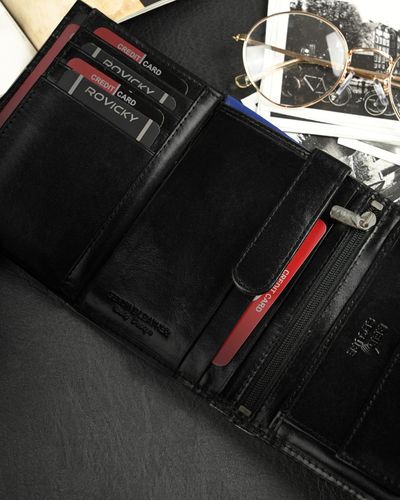 pojemny, pionowy portfel męski z połyskującej skóry naturalnej - ronaldo na Arena.pl