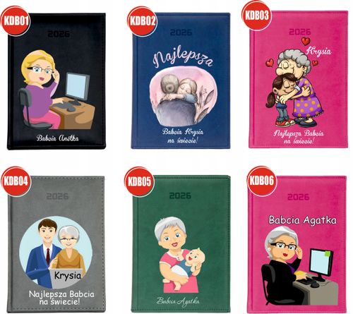 KALENDARZ A6 2026 TYGODNNIOWY KSIĄŻKOWY PERSONALIZOWANYNA DZIEŃ BABCI na Arena.pl