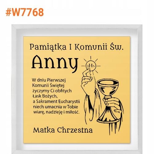 Złoty Medalik z Łańcuszkiem 585 Grawerem na Komunię Pamiątka Komunii na Arena.pl