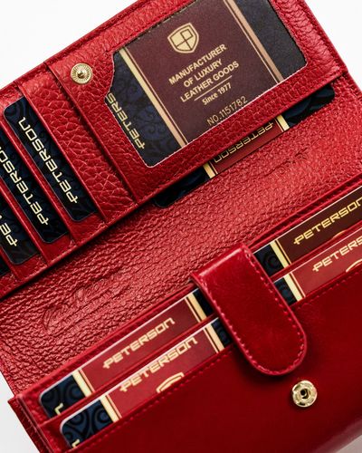 skórzany portfel na karty z ochroną rfid stop - peterson na Arena.pl