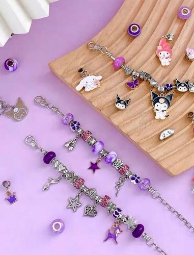 ZESTAW KUROMI DO ROBIENIA BRANSOLETEK NASZYJNIKÓW CHARMS HELLO KITTY na Arena.pl