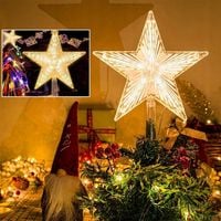 ŚWIECĄCA GWIAZDA NA LED CHOINKĘ CZUBEK OZDOBA DWUSTRONNA BOŻE NARODZENIE ZI