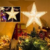 ŚWIECĄCA GWIAZDA NA LED CHOINKĘ CZUBEK OZDOBA DWUSTRONNA BOŻE NARODZENIE ZI