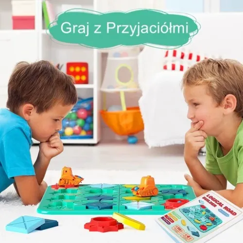 KREATYWNA ZABAWKA DLA DZIECI DROGA LABIRYNT SAMOCHÓD KLOCKI PLANSZOWA 24H = na Arena.pl