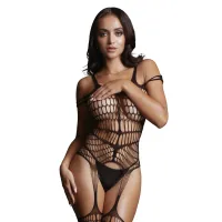 le desir bodystocking z nieprzezroczystą podszewką s-xl czarne