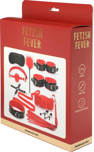 Fetish Fever - Bondage Set - 10 Pieces - Red/Black na Arena.pl