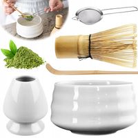 ZESTAW STARTOWY DO MATCHA HERBATY Z PIĘKNĄ CZARKĄ MIOTEŁKĄ +ŁYŻKĄ+SITO