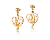 kolczyki nutki w sercu z kolekcji vintage aria martelle (p24/nut/02au)