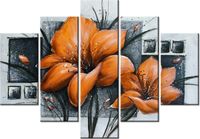 105CM 150CM OBRAZ 5 ELEM MAKOWY DUET NR 2 DRUK