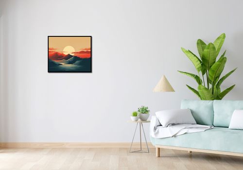 Plakat 60x50cm Zachód Słońca nad Górami na Arena.pl