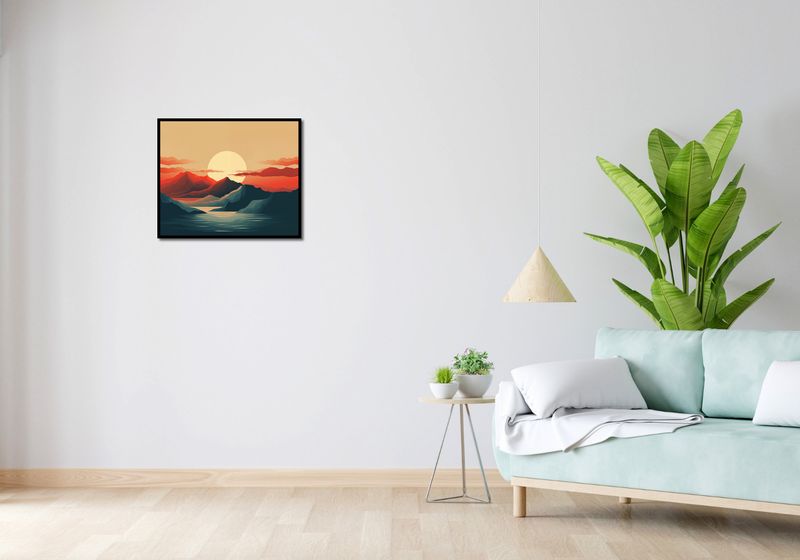 Plakat 60x50cm Zachód Słońca nad Górami zdjęcie 4